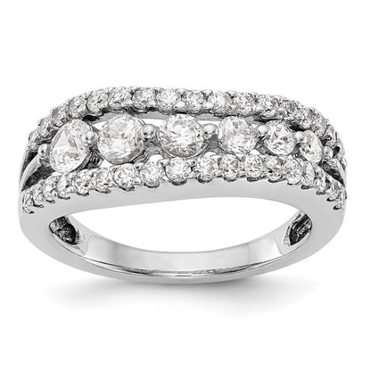 14K Weißgold Ehering mit natürlichen Diamanten, 1,32 ct Gesamtgewicht