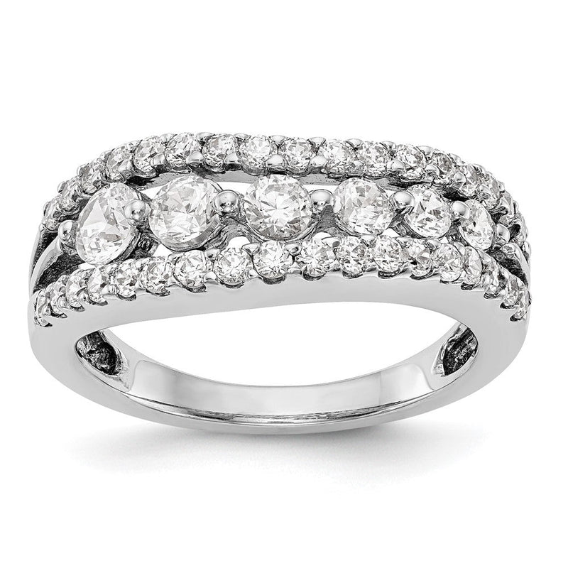 14K Weißgold Ehering mit natürlichen Diamanten, 1,32 ct Gesamtgewicht