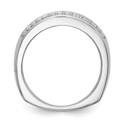 14K Weißgold Ehering mit natürlichem Diamant 0,51 ct