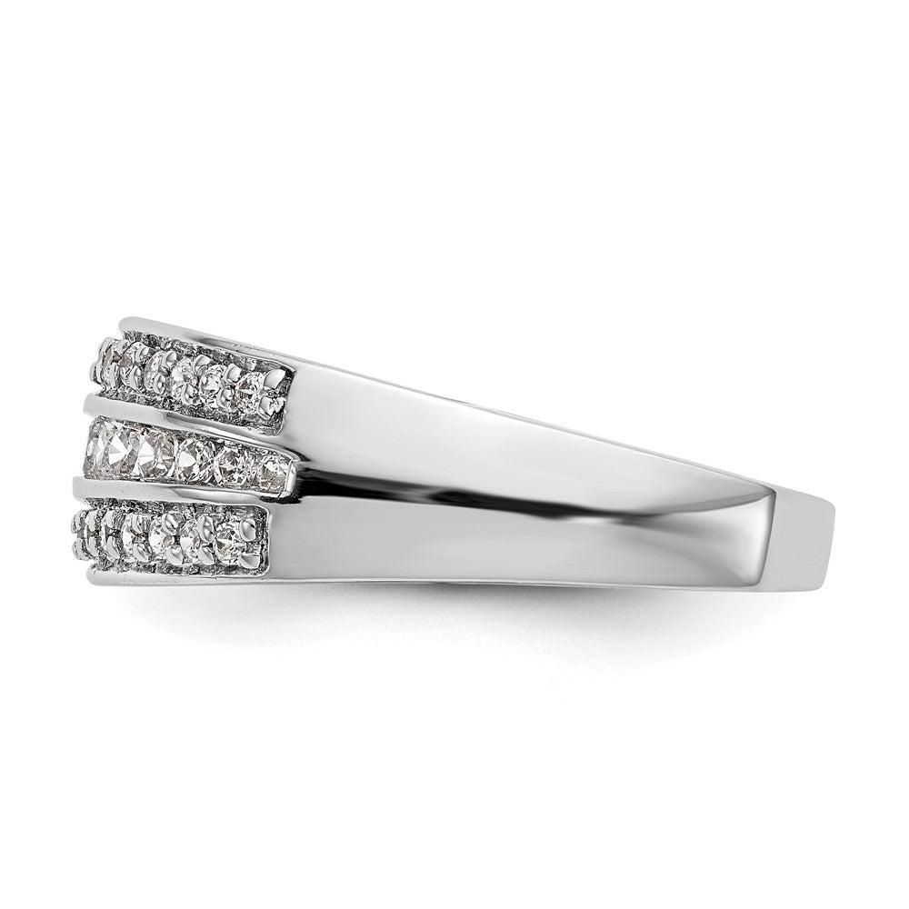 14K Weißgold Ehering mit natürlichem Diamant 0,51 ct