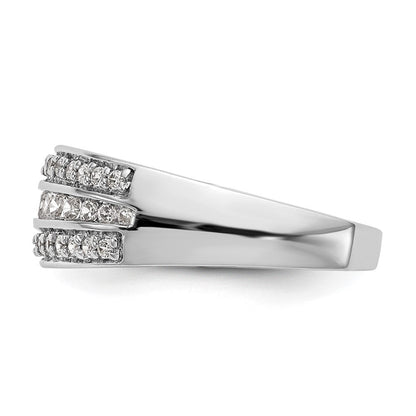 14K Weißgold Ehering mit natürlichem Diamant 0,51 ct