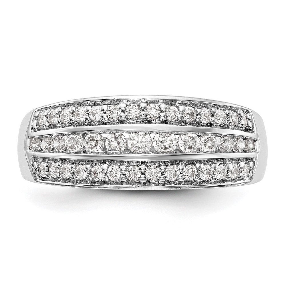 14K Weißgold Ehering mit natürlichem Diamant 0,51 ct