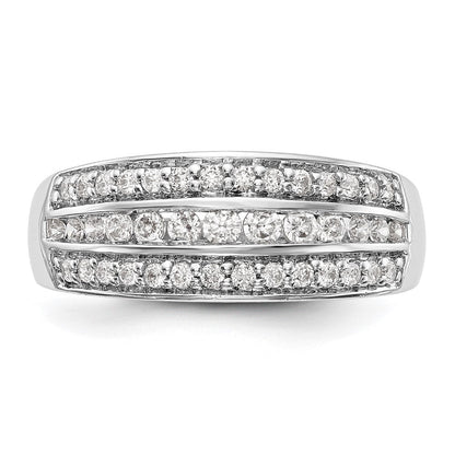 14K Weißgold Ehering mit natürlichem Diamant 0,51 ct