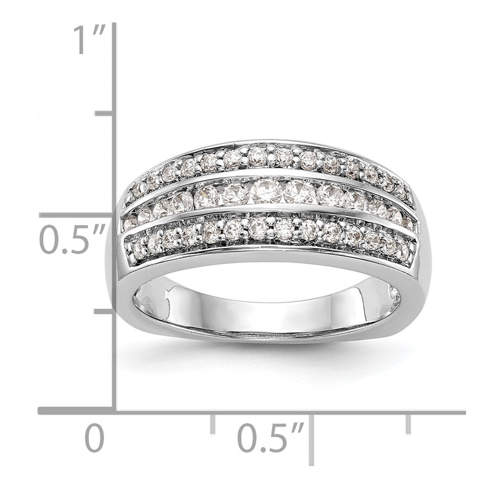 14K Weißgold Ehering mit natürlichem Diamant 0,51 ct