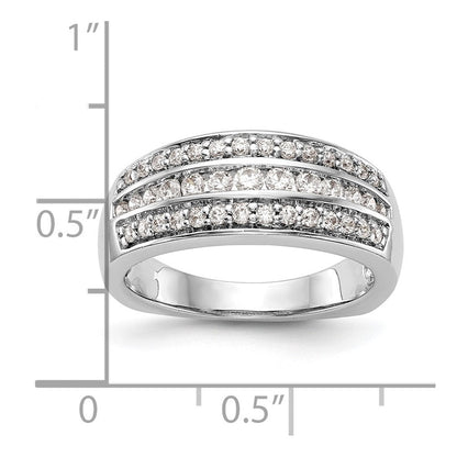 14K Weißgold Ehering mit natürlichem Diamant 0,51 ct