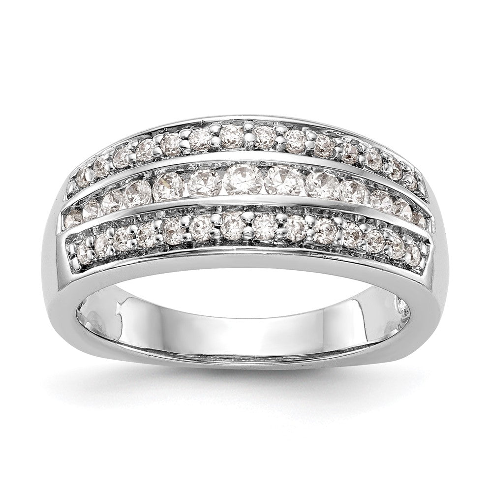 14K Weißgold Ehering mit natürlichem Diamant 0,51 ct