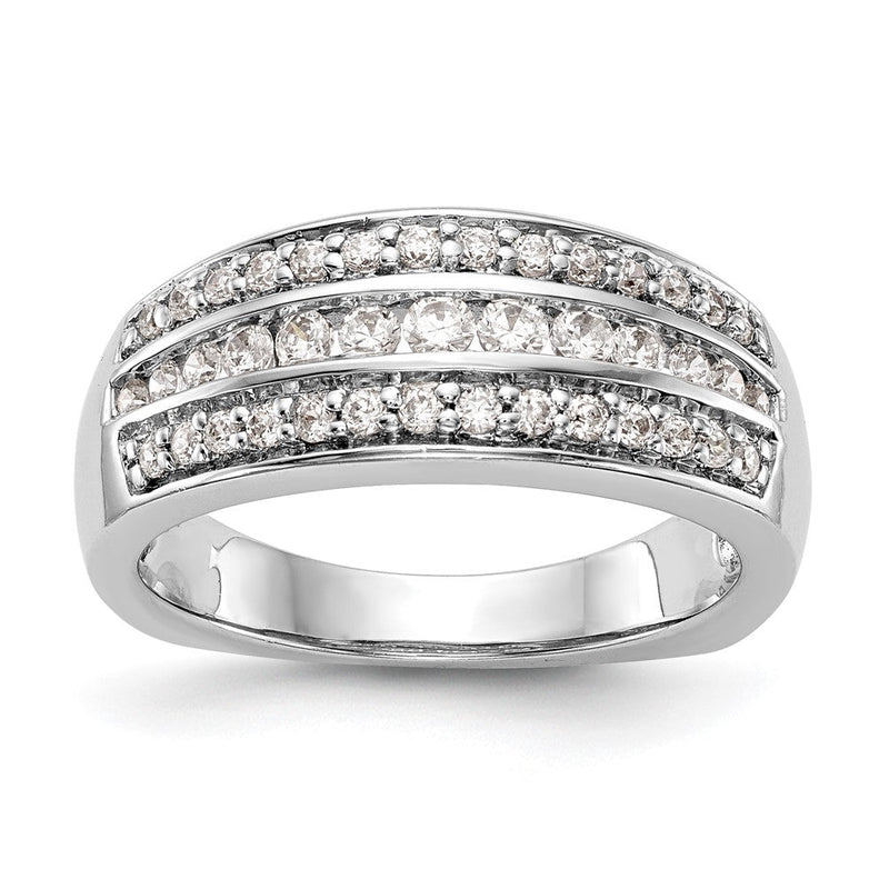 14K Weißgold Ehering mit natürlichem Diamant 0,51 ct