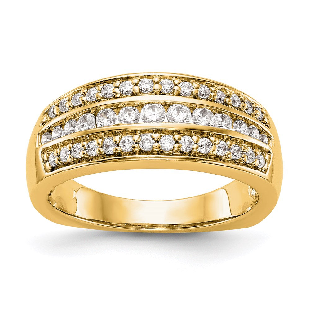 14K Gelbgold Ring mit echten Diamanten