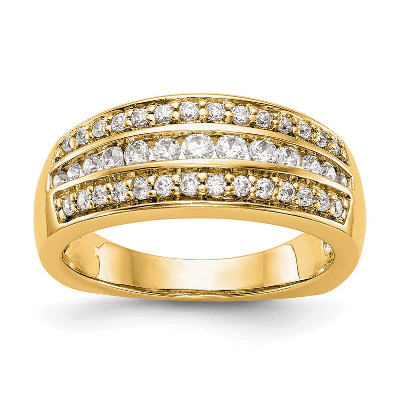 14K Gelbgold Ring mit echten Diamanten