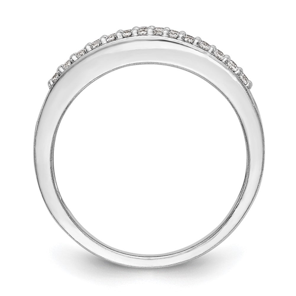 14K Weißgold Ring mit echten Diamanten