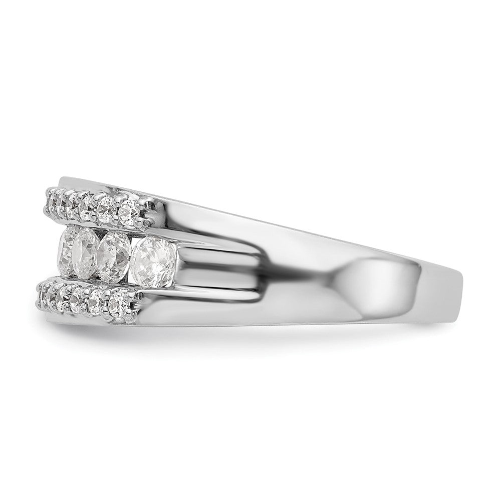 14K Weißgold Ring mit echten Diamanten