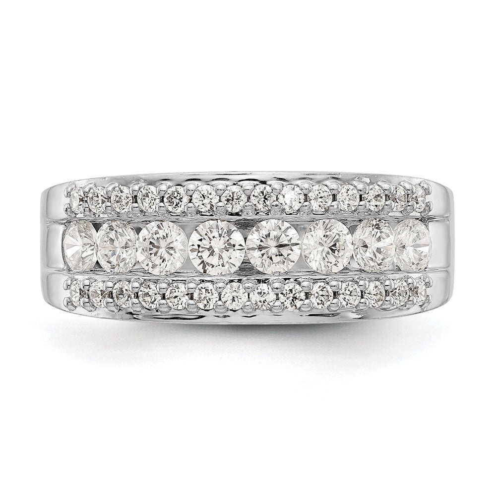 14K Weißgold Ring mit echten Diamanten