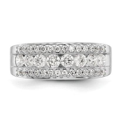 14K Weißgold Ring mit echten Diamanten