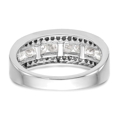 14K Weißgold Ring mit echten Diamanten