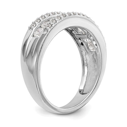 14K Weißgold Ring mit echten Diamanten