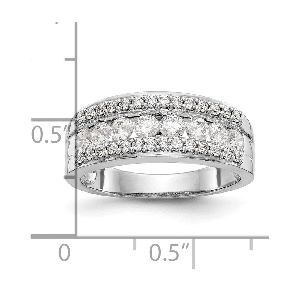 14K Weißgold Ring mit echten Diamanten