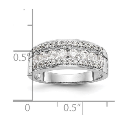 14K Weißgold Ring mit echten Diamanten