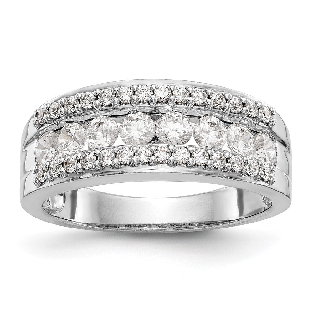 14K Weißgold Ring mit echten Diamanten