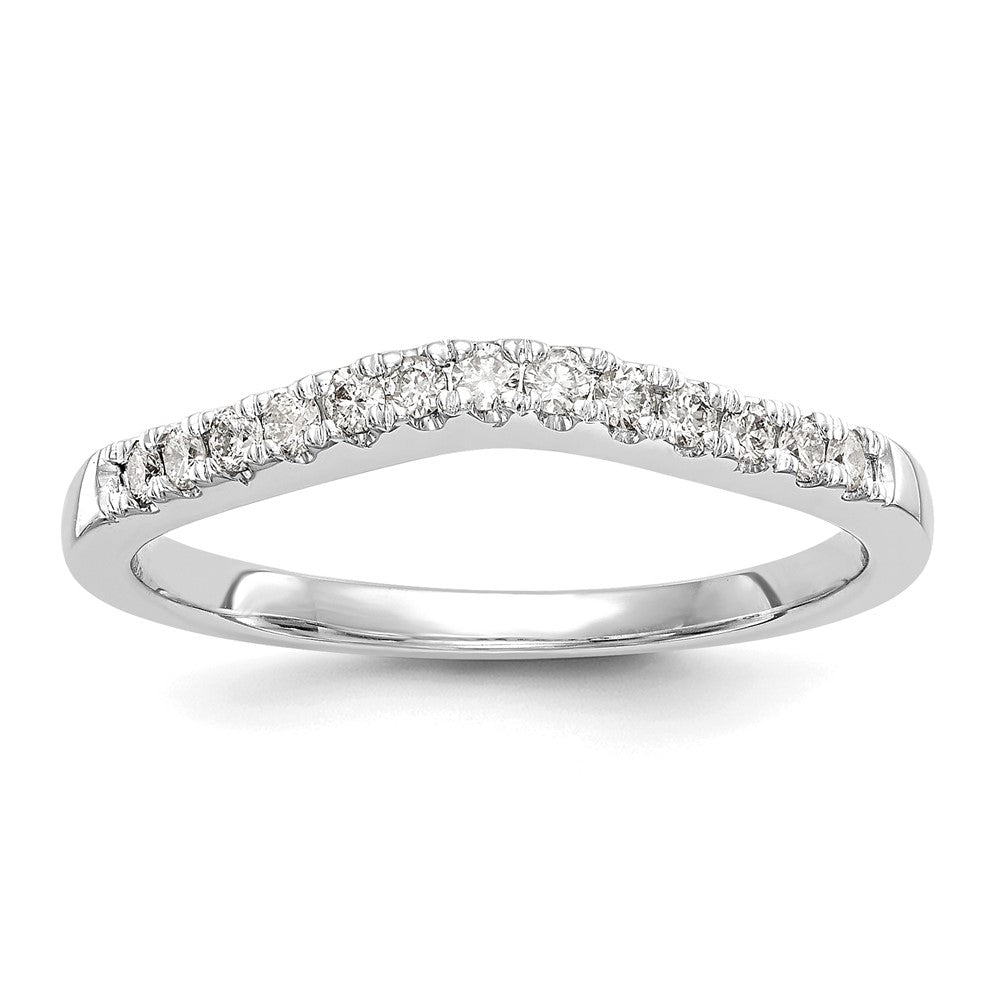 14K Weißgold Set aus zwei Ehe­ringen mit echten Diamanten