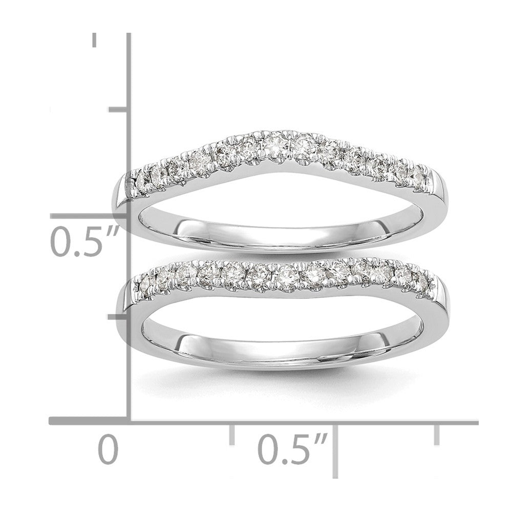 14K Weißgold 0,33 ct. Laborgezüchtete Diamant VS/SI+ G+ Set aus zwei geschwungenen Eheringen