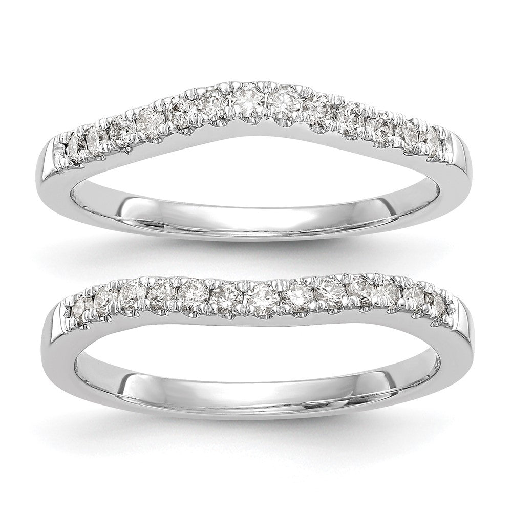 14K Weißgold 0,33 ct. Laborgezüchtete Diamant VS/SI+ G+ Set aus zwei geschwungenen Eheringen