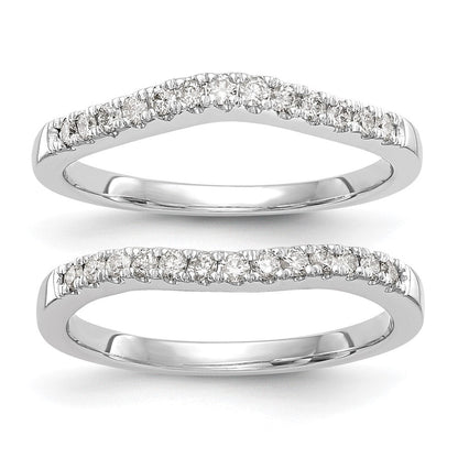 14K Weißgold 0,33 ct. Laborgezüchtete Diamant VS/SI+ G+ Set aus zwei geschwungenen Eheringen