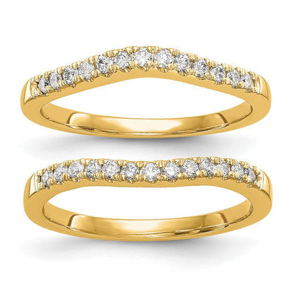 14K Gelbgold Eheringe-Set aus zwei geschwungenen Ringen mit 0,33 ct. Labor-gezüchteten Diamanten VS/SI+ G+