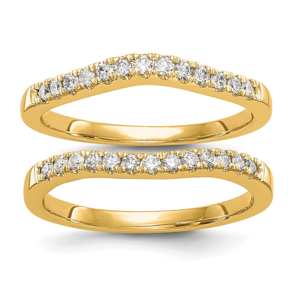 Set aus zwei 14K Gelbgold Ehering mit echten Diamanten