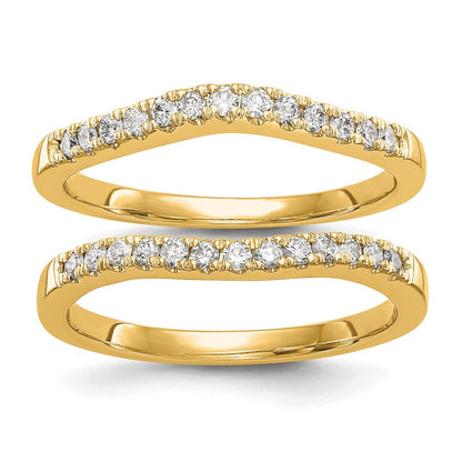 Set aus zwei 14K Gelbgold Ehering mit echten Diamanten