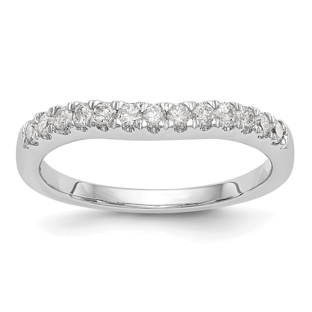 14K Weißgold 0,625 ct. Laborgezüchtete Diamant VS/SI+ G+ Komplettset aus zwei geschwungenen Eheringen