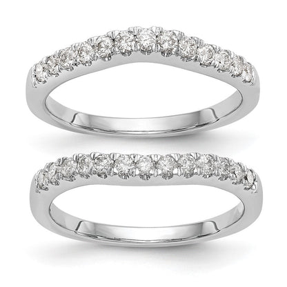 14K Weißgold 0,625 ct. Laborgezüchtete Diamant VS/SI+ G+ Komplettset aus zwei geschwungenen Eheringen