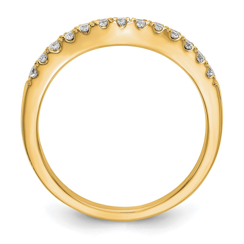 14K Gelbgold Komplettes Set aus zwei geschwungenen Eheringen mit 0,625 ct. laborgezüchteten Diamanten VS/SI+ G+
