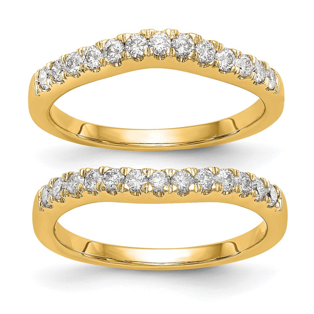 14K Gelbgold Set aus 2 Eheringen mit echten Diamanten