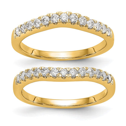 14K Gelbgold Set aus 2 Eheringen mit echten Diamanten