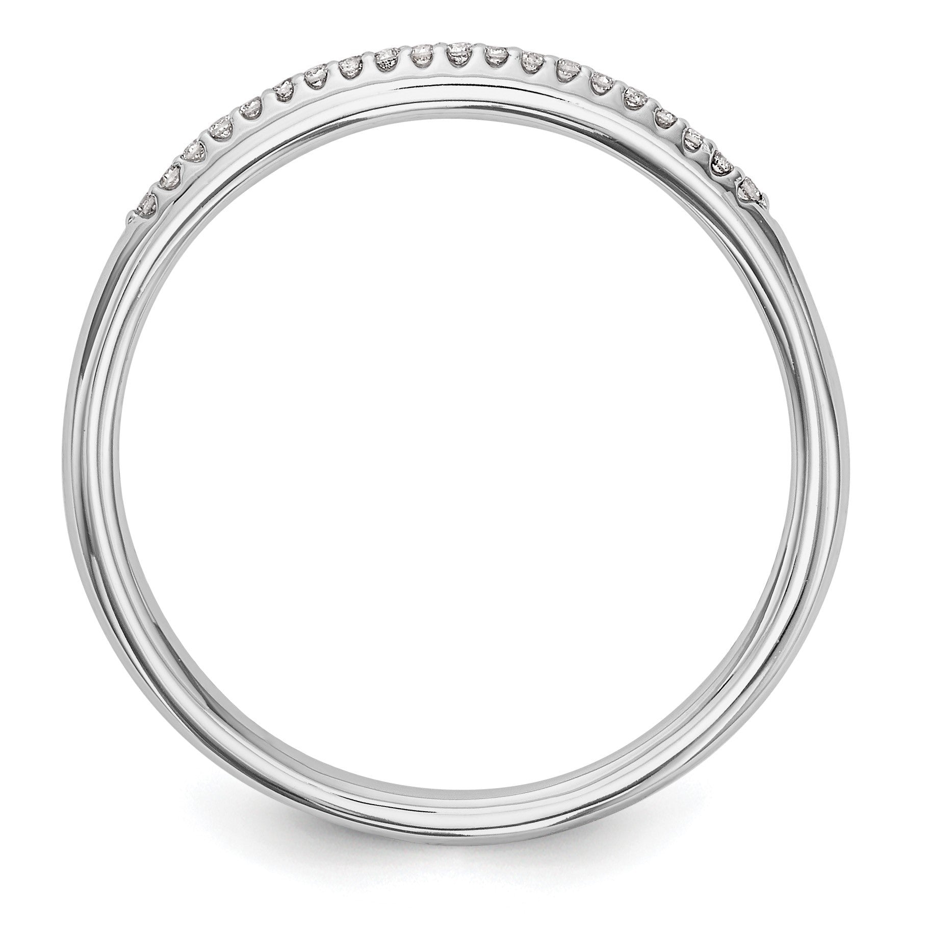 14K Weißgold Ehering mit natürlichen Diamanten, 0,06 ct Gesamtgewicht