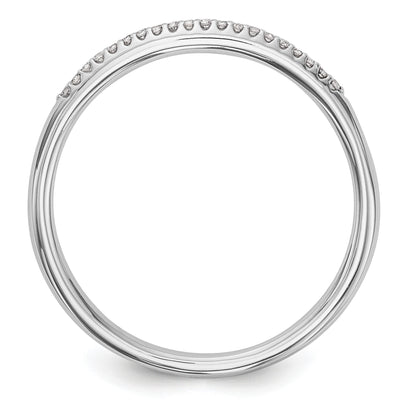 14K Weißgold Ehering mit natürlichen Diamanten, 0,06 ct Gesamtgewicht