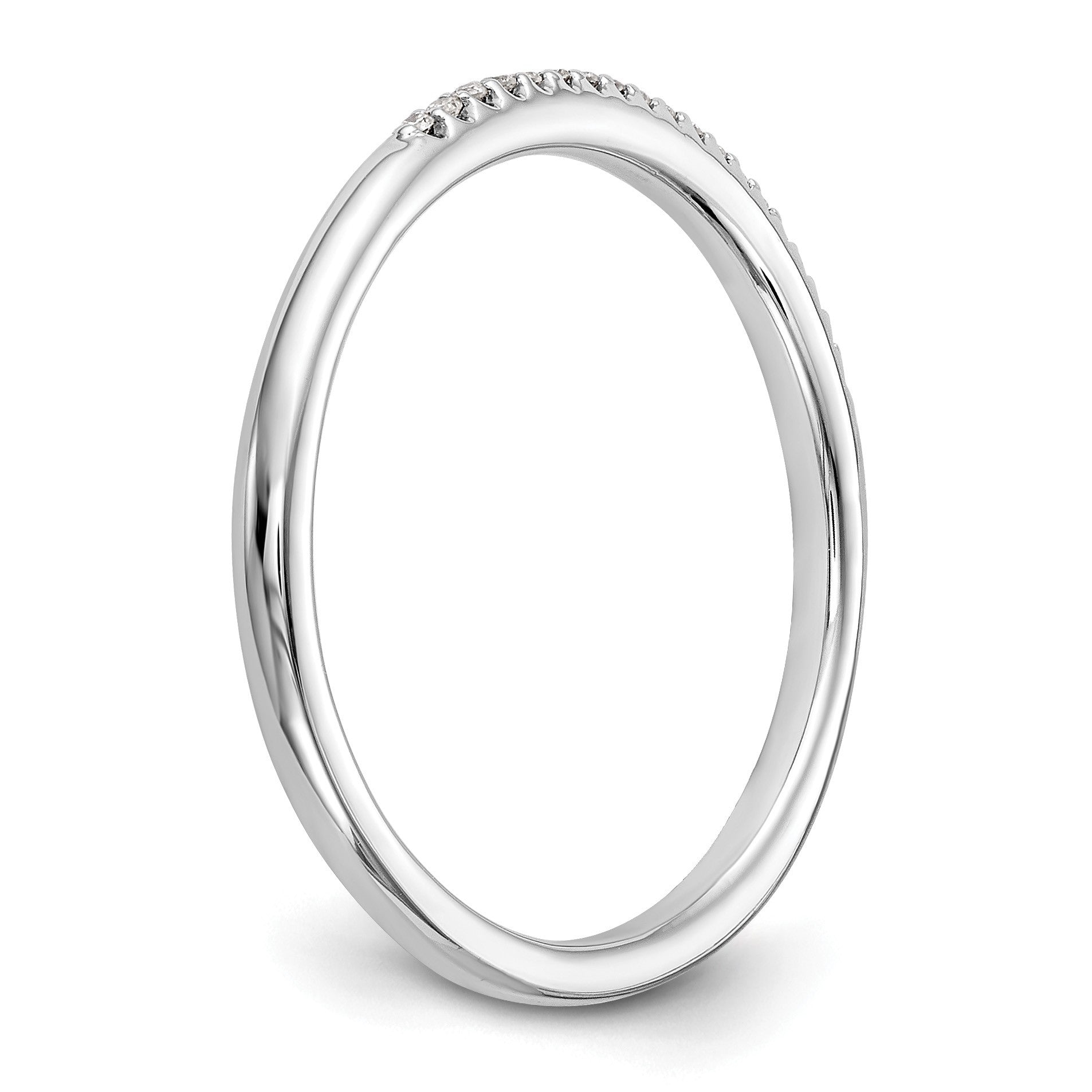 14K Weißgold Ehering mit natürlichen Diamanten, 0,06 ct Gesamtgewicht