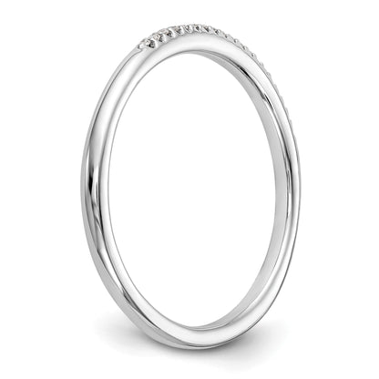 14K Weißgold Ehering mit natürlichen Diamanten, 0,06 ct Gesamtgewicht