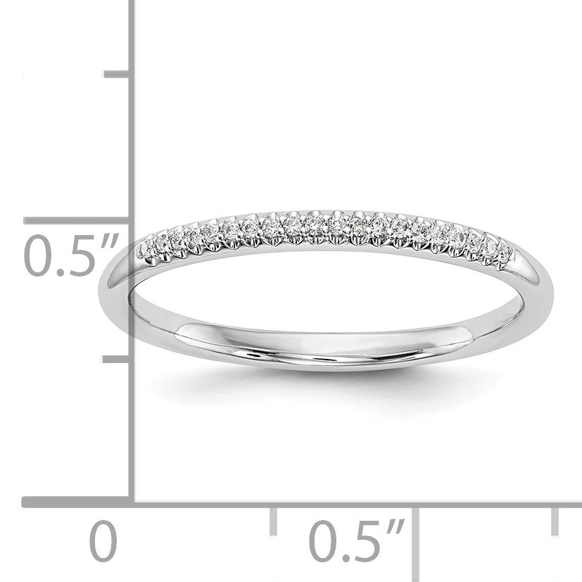 14K Weißgold Ehering mit natürlichen Diamanten, 0,06 ct Gesamtgewicht