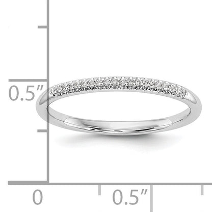 14K Weißgold Ehering mit natürlichen Diamanten, 0,06 ct Gesamtgewicht