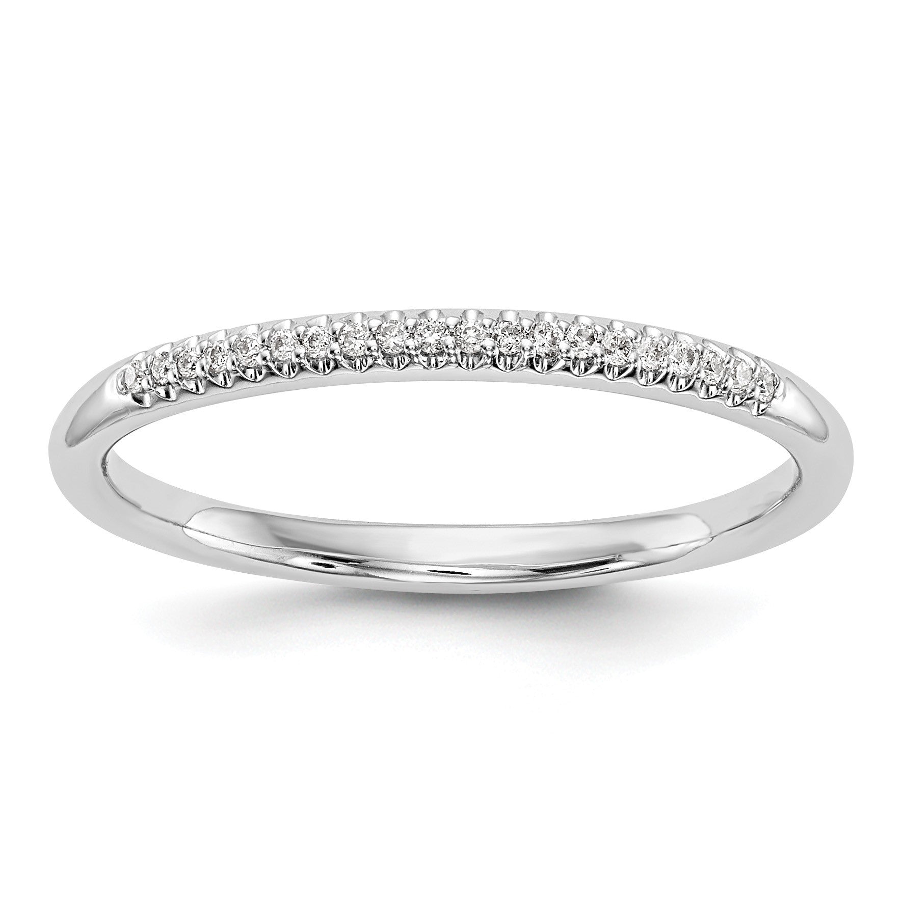14K Weißgold Ehering mit natürlichen Diamanten, 0,06 ct Gesamtgewicht