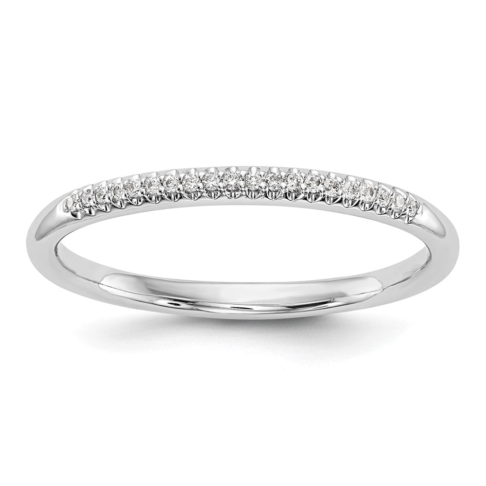 14K Weißgold Ehering mit natürlichen Diamanten, 0,06 ct Gesamtgewicht