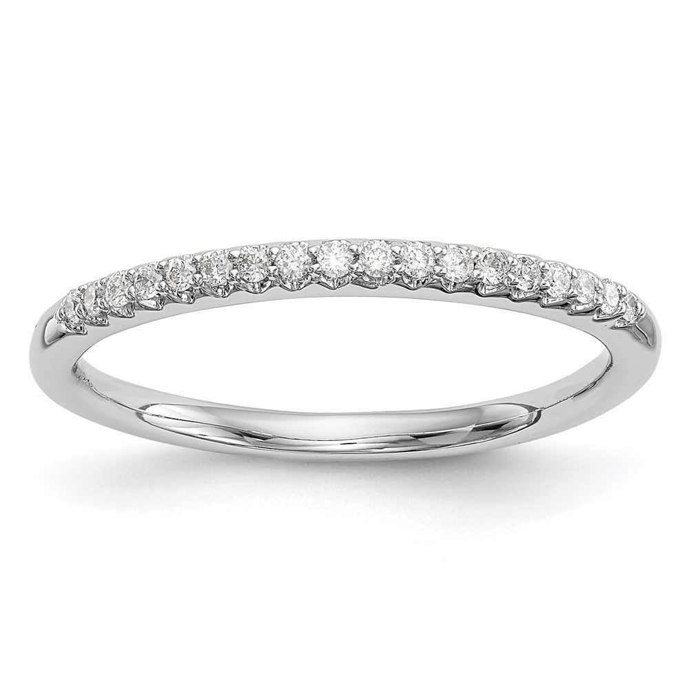 14K Weißgold Ehering mit natürlichen Diamanten, 0,144 ct Gesamtgewicht