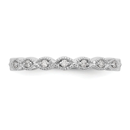 14K Weißgold Ehering mit natürlichen Diamanten, 0,168 ct Gesamtgewicht