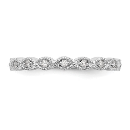 14K Weißgold Ehering mit natürlichen Diamanten, 0,168 ct Gesamtgewicht