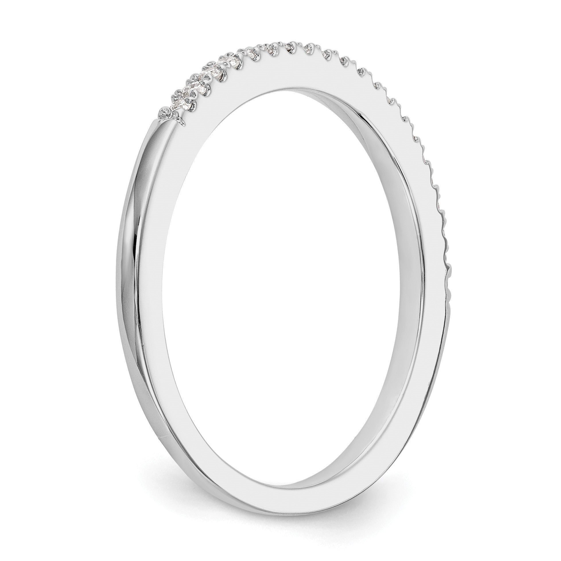 14K Weißgold Ehering mit natürlichen Diamanten, 0,168 ct Gesamtgewicht