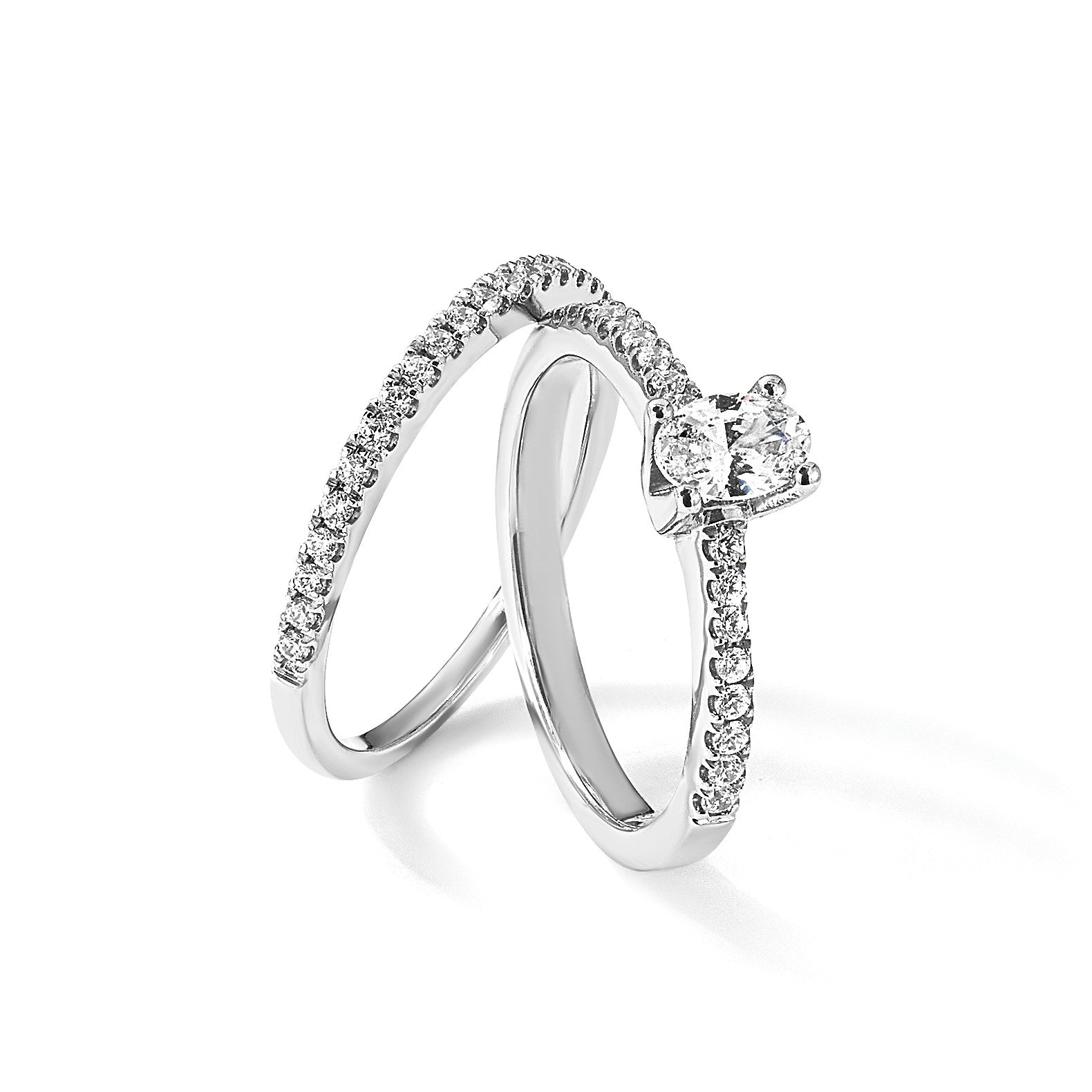 14K Weißgold Ring mit 0,33 ct. im Labor gezüchteten Diamanten, VS/SI+ G+