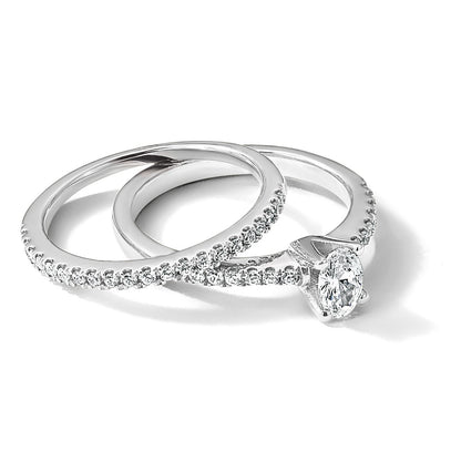 14K Weißgold Ring mit 0,33 ct. im Labor gezüchteten Diamanten, VS/SI+ G+