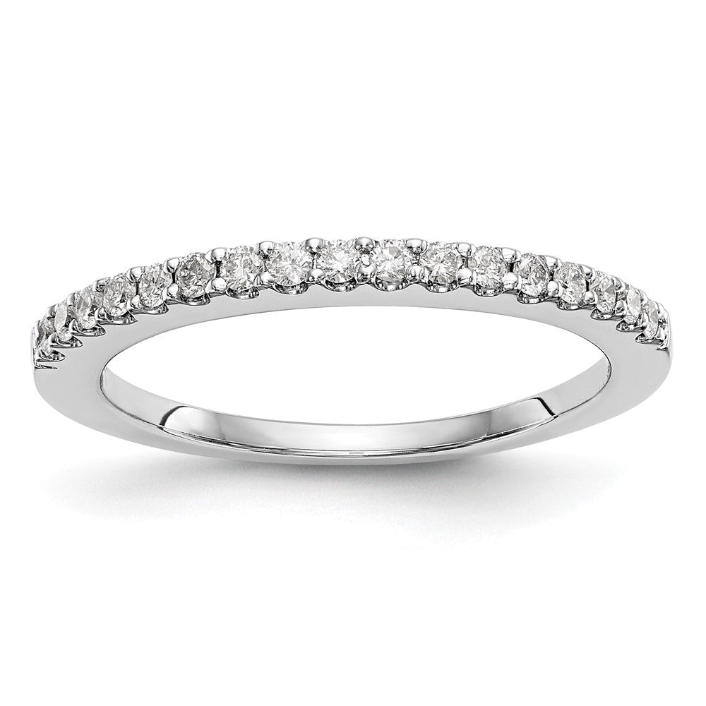 14K Weißgold Ehering mit natürlichen Diamanten 0,34 ct