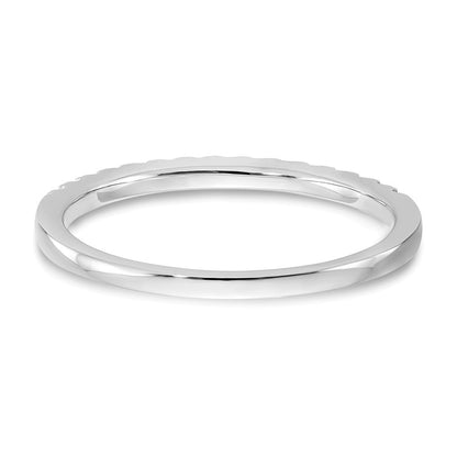 14K Weißgold Ehering mit natürlichen Diamanten, 0,12 ct